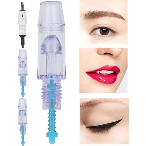 Newest 10Pcs / Set Disposable Screw Head Tattoo Eyebrow Lip Cartridge Needle Semi-permanent Makeup For Microblade Tattoo Machine