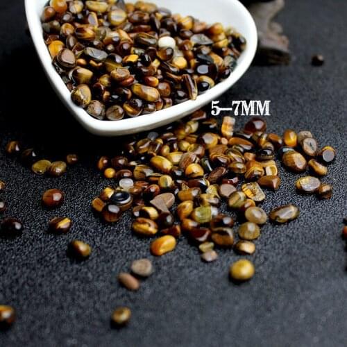 100g Small Natural Tigers-eye Crushed Stone Gravel Agate Crystal Ore Specimen Ornaments Fish Tank Potted Bonsai Home Decoration