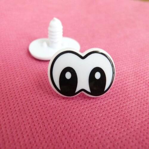 17x23mm white black cartoon toy eyes with washer for diy handraft doll accessories---20pcs