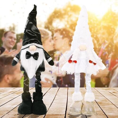 2 Colors Practical Telescopic Gnome Goblin Faceless Doll Home Decoration Fabric Long Hat Doll Cute for Home