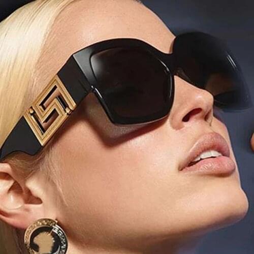 2021 Fashion Brand Womens square sunglasses Fashion designer Oversize Black Shades For Women New Big Frame Sunglasses Goggles