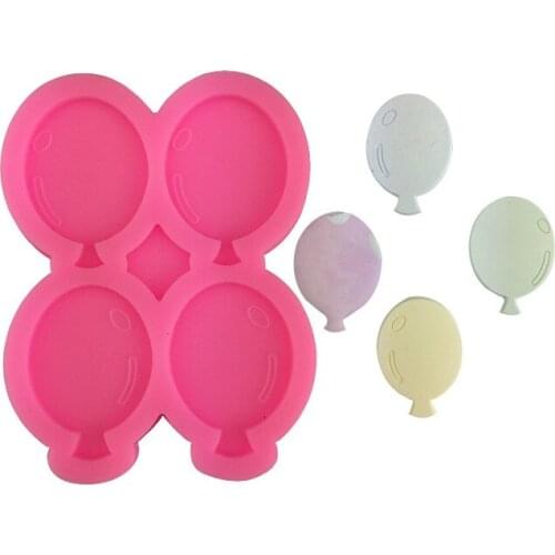 4-hole balloon Silicone Mold Fondant Cake Decorating Tools Sugarcraft Chocolate Candy Clay Mould Cupcake Mold