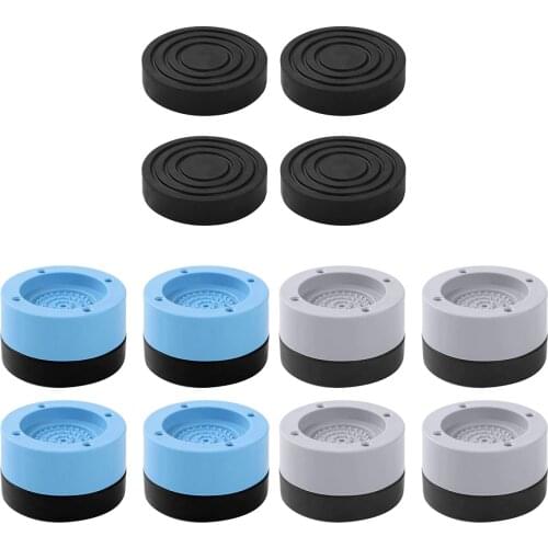 4Pcs Round Plastic Rubber Pads Stackable Anti Vibration Raise Height Mats Home Anti-slip Protector Feet Cushions for Furniture