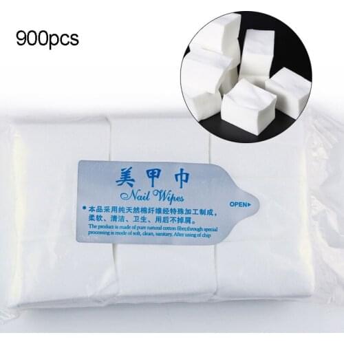 900pcs Lint-Free Nail Polish Remover Cotton Wipes Cleaner Cotton Pad Removing Gel Polish Varnish Napkins Manicure Nail Art Tools