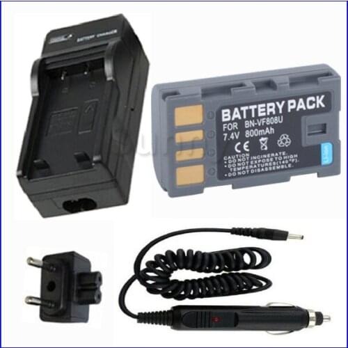 Battery + Charger for JVC BN-VF808, BN VF808, VF808U, BN-VF808U, BN-VF808US, BN-VF808UE 7.4V 800mAh