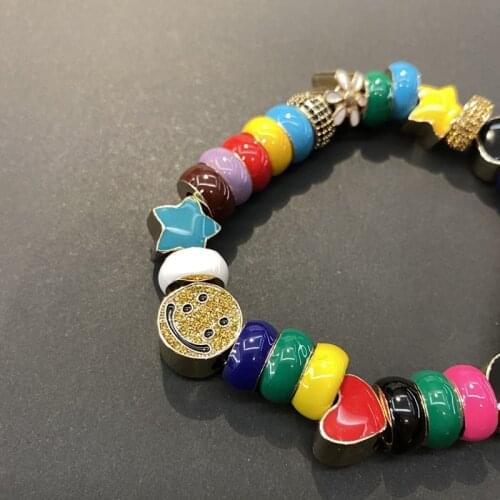 Cpfm Multi Element Star love Nigo Kanye Travis Scott BRACELET HANDMADE Enamel Inlaid Diamond Hip Hop Bracelet