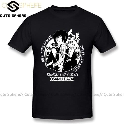 Bungou Stray Dogs T Shirt Osamu Dazai T-Shirt Cute XXX Tee Shirt Printed 100 Cotton Beach Mens Short Sleeve Tshirt