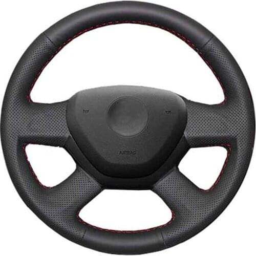 Car Steering Wheel Cover For 2014 Skoda Octavia 2013 Skoda Fabia Customize DIY Steering Wrap Microfiber Leather Hand Sewing