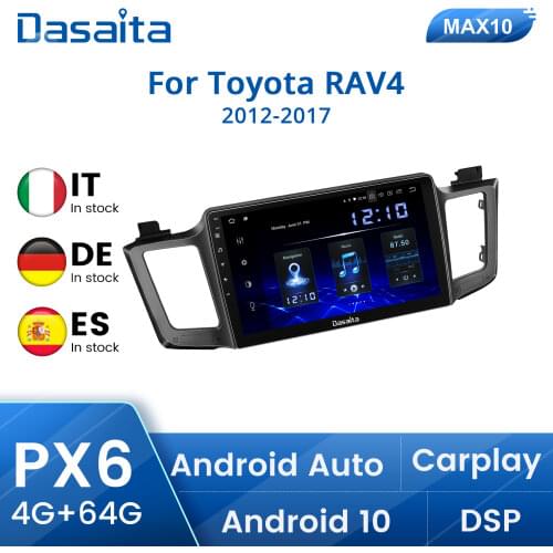 Dasaita 10.2" IPS Screen Android 10.0 Car Multimedia Radio for Toyota RAV4 GPS 2014 2015 2016 2017 Bluetooth MP3 MAX10 64G ROM