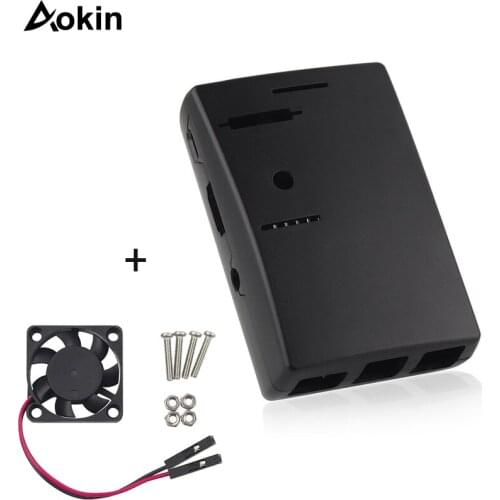 For Raspberry Pi3 Model B+ ABS Case Cover Protective Shell Case With Cooling Fan mpatible Raspberry Pi 3 2 Model B