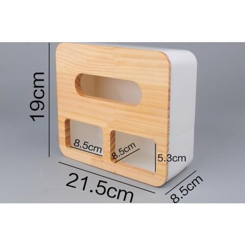 Home Kitchen Wooden Plastic Tissue Box Solid Wood Napkin Holder Case Simple Stylish napkin holder box