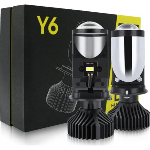 Canbus H4 Mini Projector H4 LED Headlight 20000LM Turbo Led lampada Motorcycle Car Lights Bulb lens 12V Hi/Low Beam light LHD LR