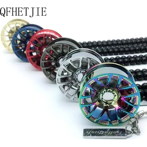 LEDTENGJIE Car Rearview Mirror Pendant Fashion Brand Metal Modified Wheel Shape, Diverse Styles, Fashionable and Trendy
