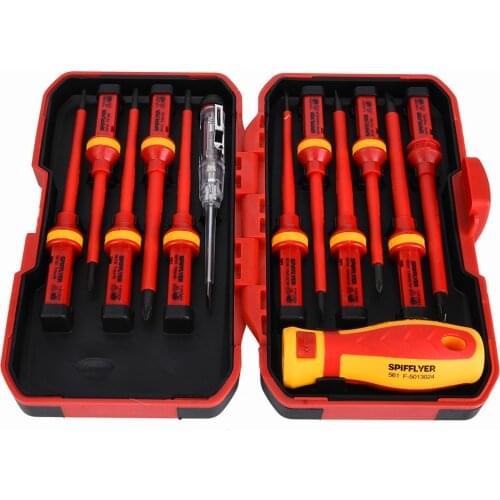 13PCS Screwdriver Set Insulation Plastic Handle Screwdriver Kit Electrician Hand Repair ToolA160235