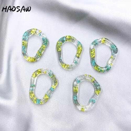 HAOSAW Choose 4Pcs/Lot Real Flowers/Resin Stick/Yellow-Aqua Flowers/Hand Made/Jewelry Accessories/DIY Jewelry Making