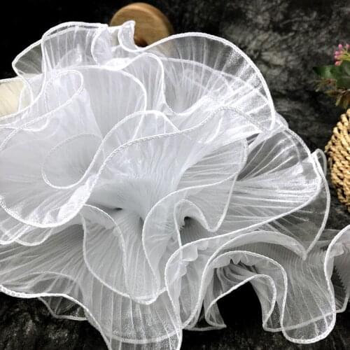 3D Three-Dimensional Organza Pleated Lace Fabric Wave Large Lace DIY Dress Designer Dress Trimmings Sewing Craft