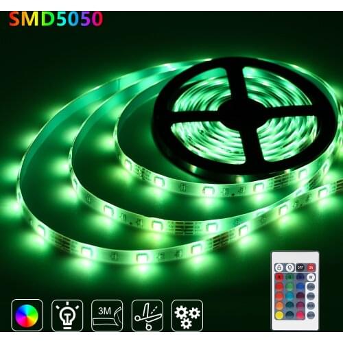 RGB LED Strip 5050 Flexible Light Strip Waterproof Ribbon Light Tape rgb TV LED Backlight Lamp Decoration Lighting Colorful Lamp