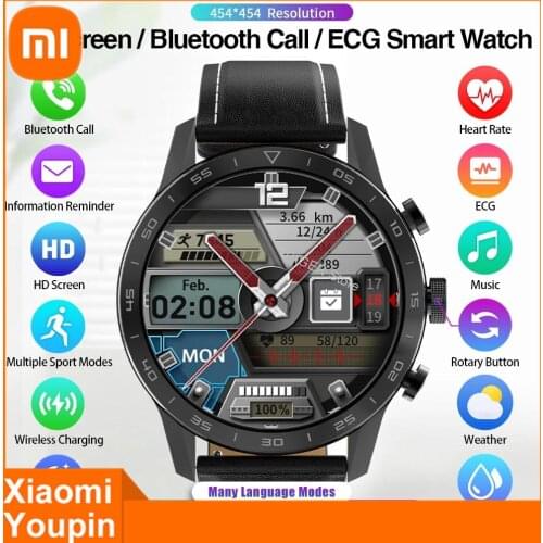 Xiaomi Wireless Charging Bluetooth Call 454*454 HD Full Screen Smart Watch ECG PPG Rotary Button Smartwatch For Men Long Battery