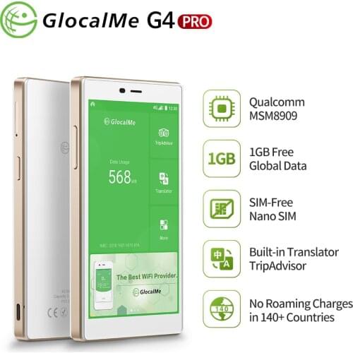 GlocalMe G4 Pro[2020 New Version]Mobile Wifi Hotspot with 1GB Global Data/No SIM Card Roaming Charges International Pocket WiFi