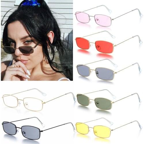 Fashion Small Retro Shades Rectangle Sunglasses Unisex Steampunk Candy Colors UV400 Sun Glasses Metal Frame Hiking Accessories