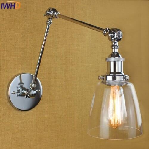 Glass Retro Vintage Wall Light Fixtures Wandlamp Antique Swing Long Arm Wall Lamp Loft Industrial Sconce Lamparas De Pared