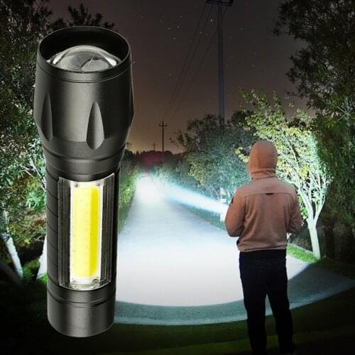 LED Flashlight Electric Torch Lamp Outdoor Car Rechargeable IPX4 3 Gears XPE+COB Emergency Maintenance Ornaments