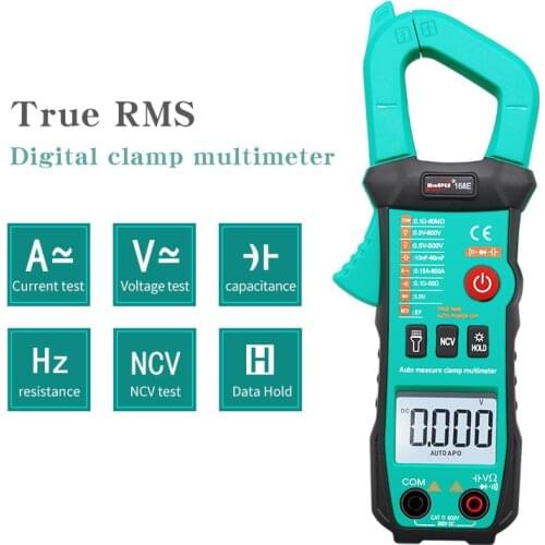 True RMS Digital Clamp Meter 168C/D/E DC AC Current Voltage Ampere NCV Ohm Tester Ammeter capacitor Multimeter Electrician Tool