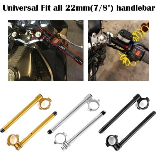 Universal 7/8" Racing Adjustable 31 32 33 35 36 37 39 41 43 50 51 MM Clip Ons Fork Handlebars Handle Bar Cafe Racer Motorcycle