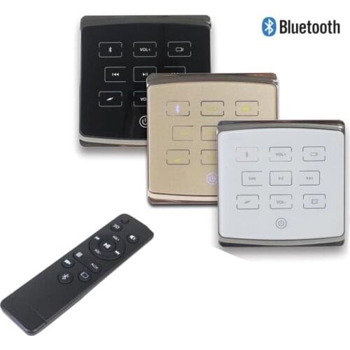 Smart Home Audio 2/4 Channel Mini inwall Touch Key Bluetooth Amplifier with USB,TF,Wireless Remote Control,Power 2 to 8 Speakers