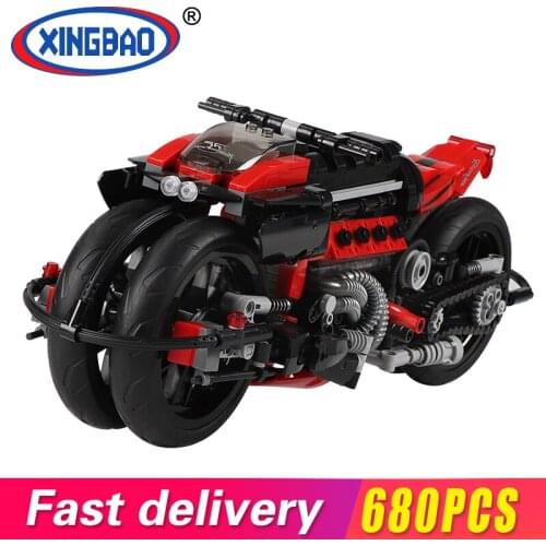Xingbao High-Tech Moc City Off-Road Racing Motorcycle Model Building Blocks Speed Champions Motorbike Brick Gifts Toys For Kids
