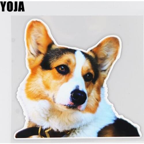 YOJA 16.1×15.3CM Cute Corgi Avatar Creative Cartoon Modified Car Sticker Funny Decoration Accessories 19B-0101