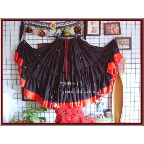 4Tiered 21Yards100%Cotton Tribal Belly Dance Skirt With Border EM21