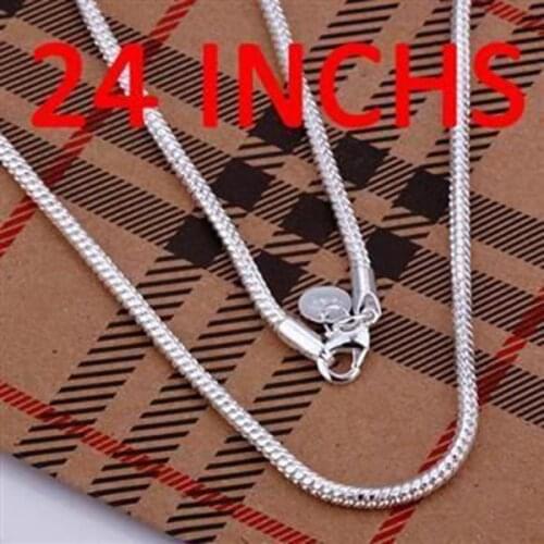 N192-24 925 jewelry silver plated Necklace, silver Necklace Pendant 3mm Snake Bone Necklace-24 N192-24 /FAWCJOKG VRVIGJZI