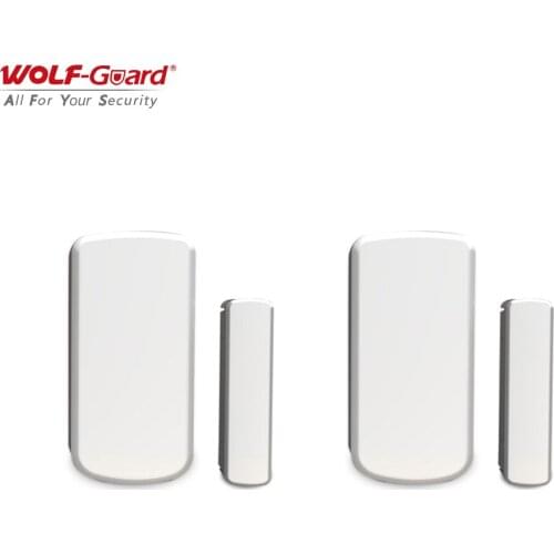 2Pcs Wolf-Guard Wireless Contact Door Window Magnet Sensor Detector Accessories for Home Alarm Security System White 433MHz