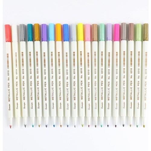 20 Colors/Set DIY Graffiti Metallic Marker Painting Set Manga Brush Pen Drawing Art Markers For Sketching Office School Supplies