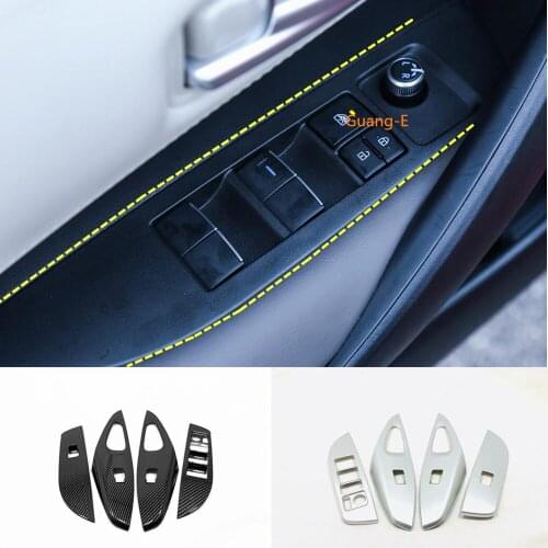 For Toyota Corolla Altis 2019-2020 Car Body Door Window Glass Inner Panel Armrest Lift Switch Button Trim Frame Molding 4pcs