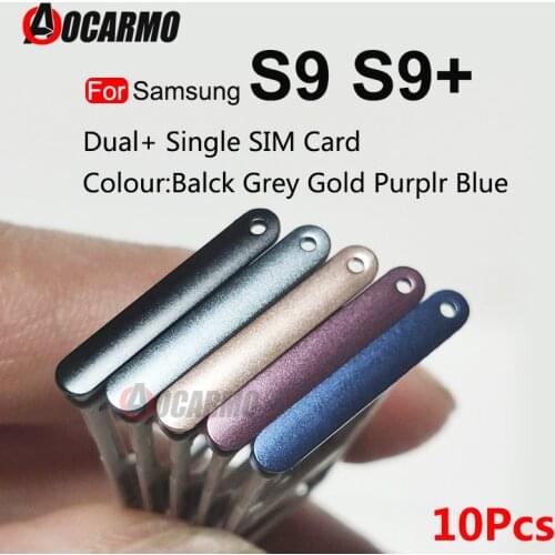 Aocarmo 10Pcs/Lot For Samsung Galaxy S9 Plus S9+ G965 G965F G965FD G965U Dual & Single SIM Card Sim Tray Card Holder
