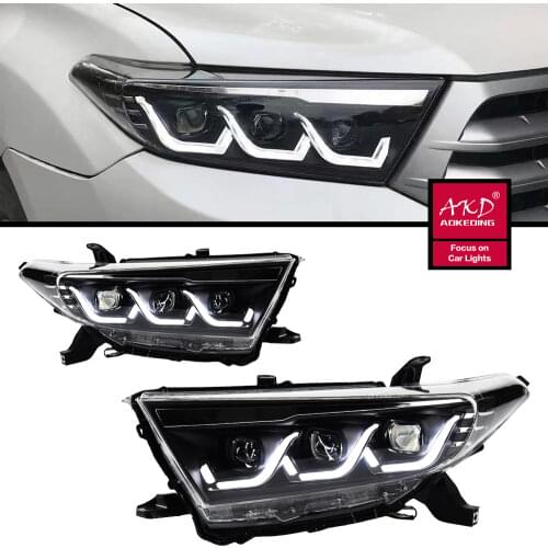 AKD tuning cars Tail lights For Toyota Highlander 2012-2014 taillight LED Running light brake lamp