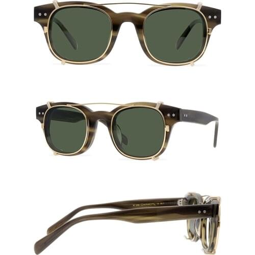 Belight Optical CELLULOSE Clip on Acetate Sunglasses Fashion Design Women Men UV400 Protection with Case Oculos ADSR MA21004