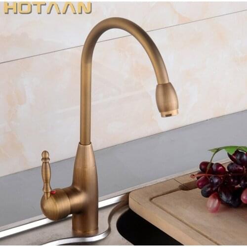 Free shipping Kitchen Faucet Antique Brass Swivel Bathroom Basin Sink Mixer Tap Crane,torneira YT-6042
