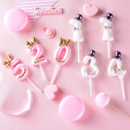 Digital Birthday Candles Big Cake Candles Decoration Smokeless Birthday Number Candle Birthday Wedding Decoration
