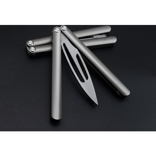 HOT Sale Fiore Butterfly Trainer Knife 440C Blade Channel Titanium Alloy Ball Bearing Free-swinging Pocket EDC Jilt Knives