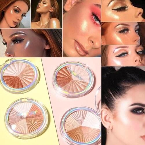 Cmaadu Brighten Glitter Highlighter Palette Face Powder Shimmer Bronzer Contour Make Up Iluminador Waterproof Glow Highlighters