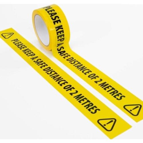 ANPWOO Warning Tape Isolation Tape Yellow Keep 2 Meters Away Sign Safety and Conspicuous Tape 33mx48mm