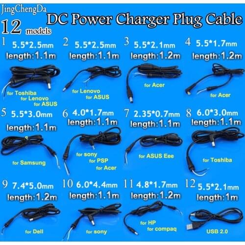 JCD for Samsung 5.5*3.0mm/2.35*0.7/5.5x2.5mm DC Power Charger Plug Cable Connector for Acer for Asus Laptop adapter
