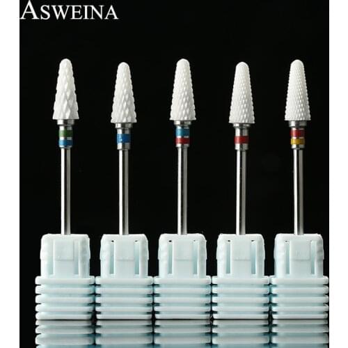 ASWEINA 1PC Ceramic Nail Drill Bits Electric Sharp Cutting Rotary Burrs Device for Manicure And Pedicure Art Tools Nail Files