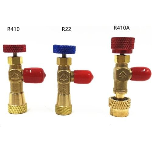 Refrigeration Tool liquid safety valve R410 R410A R22 air conditioning refrigerant 1/4 "Safety Adapter Air conditioning repair
