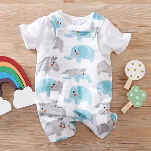 Summer Baby Boy Clothes Outfit Set for Newborns Overalls Cartoon Childrens Clothing New Born Tracksuit 0 3 6 9 12 18 24 Months