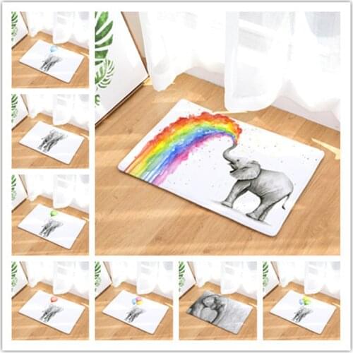 The Elephant Floor Mats Living Rooms Anti-slip Carpet for Bedroom Kitchen Bathroom Rug Welcome Mats for Front Door