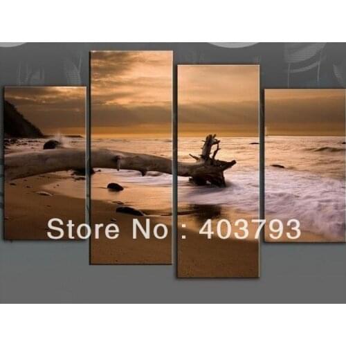 Buy at disscount price Modern Abstract Oil Painting on canvas beach Withered tree landscape (no framed) free shipping